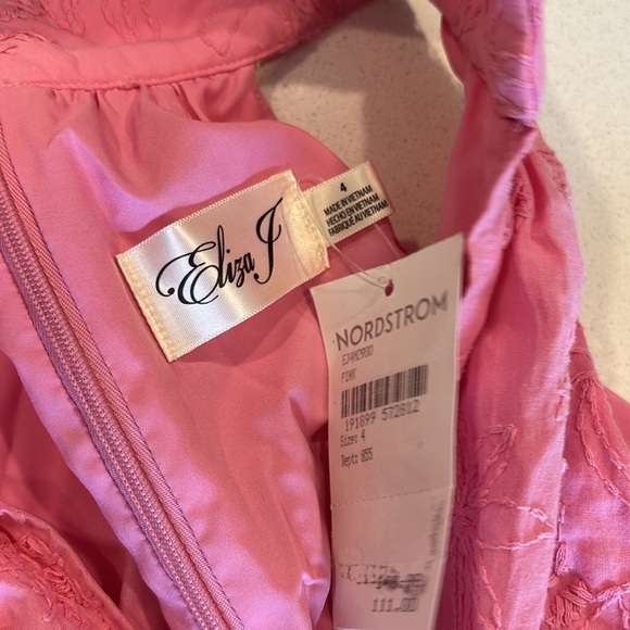 NWT Eliza J Pink Embroidered A-Line Mini Dress Size 4 - Picture 5 of 5